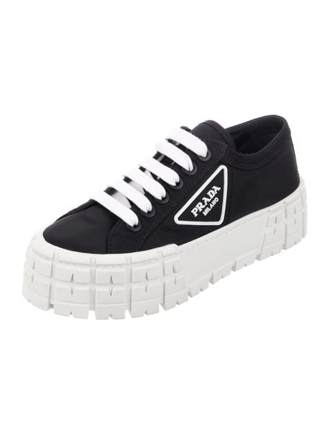 prada black sneakers women's|prada black platform sneakers.